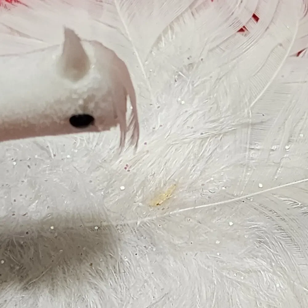 2x White Feather Plumed Peacock Bird Decorations Christmas Tree Wire Pick Stands